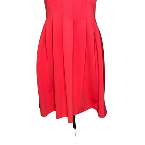 Calvin Klein Pink Fit and Flare Pleated Scuba Dress| Size 8 - Picture 7 of 8